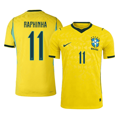 Brazil World Cup Player Version Trikot Heim 2026 RAPHINHA #11 Slim Fit