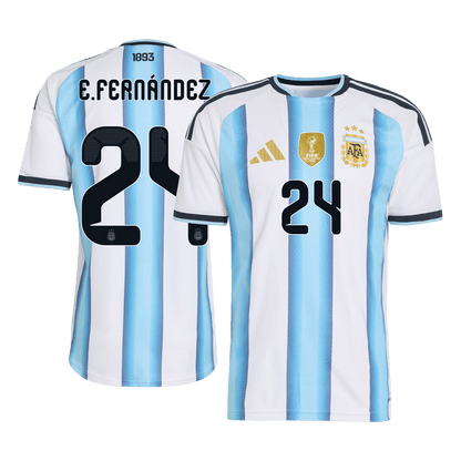 Argentina World Cup Player Version Trikot Heim 2026 E. FERNÁNDEZ #24 Slim Fit