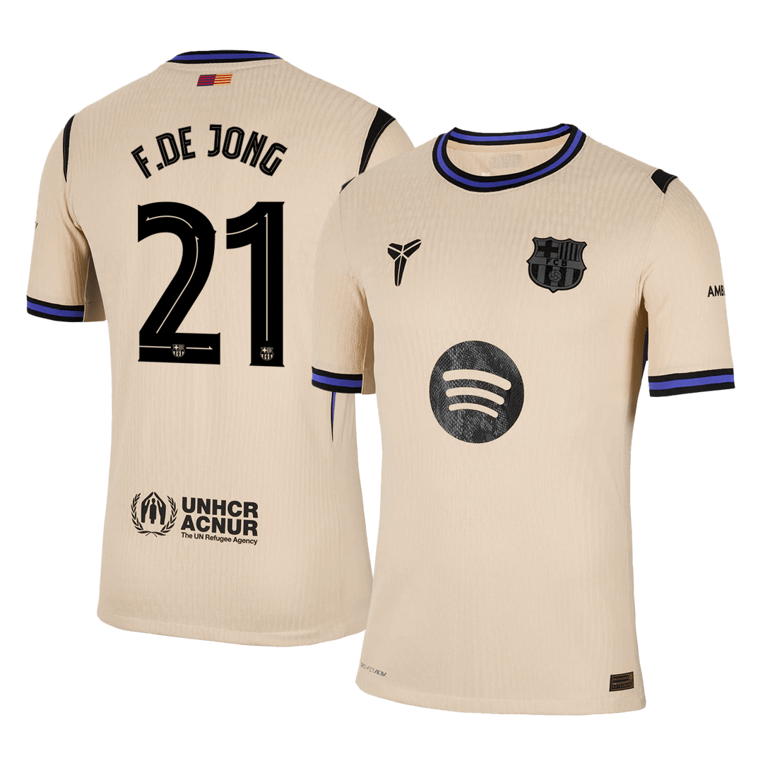 Barcelona Player Version Trikot Auswärts 2025/26 UCL F.DE JONG #21 Slim Fit
