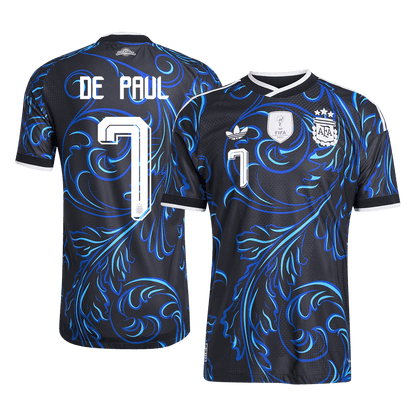 Argentina World Cup Player Version Trikot Auswärts 2026 DE PAUL #7 Slim Fit