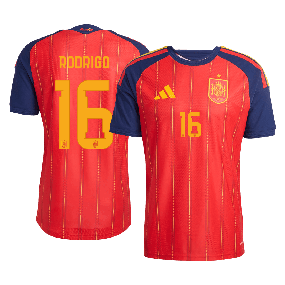 Spain World Cup Player Version Trikot Heim 2026 RODRIGO #16 Slim Fit