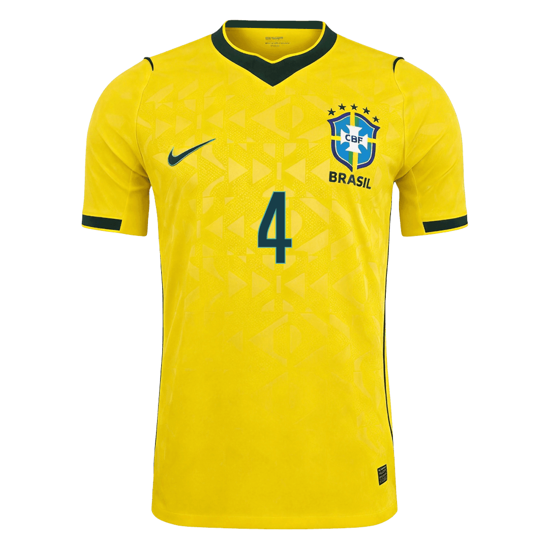 Brazil World Cup Player Version Trikot Heim 2026 MARQUINHOS #4 Slim Fit