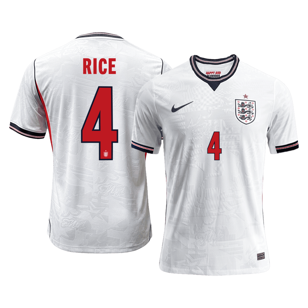 England World Cup Player Version Trikot Heim 2026 RICE #4 Slim Fit