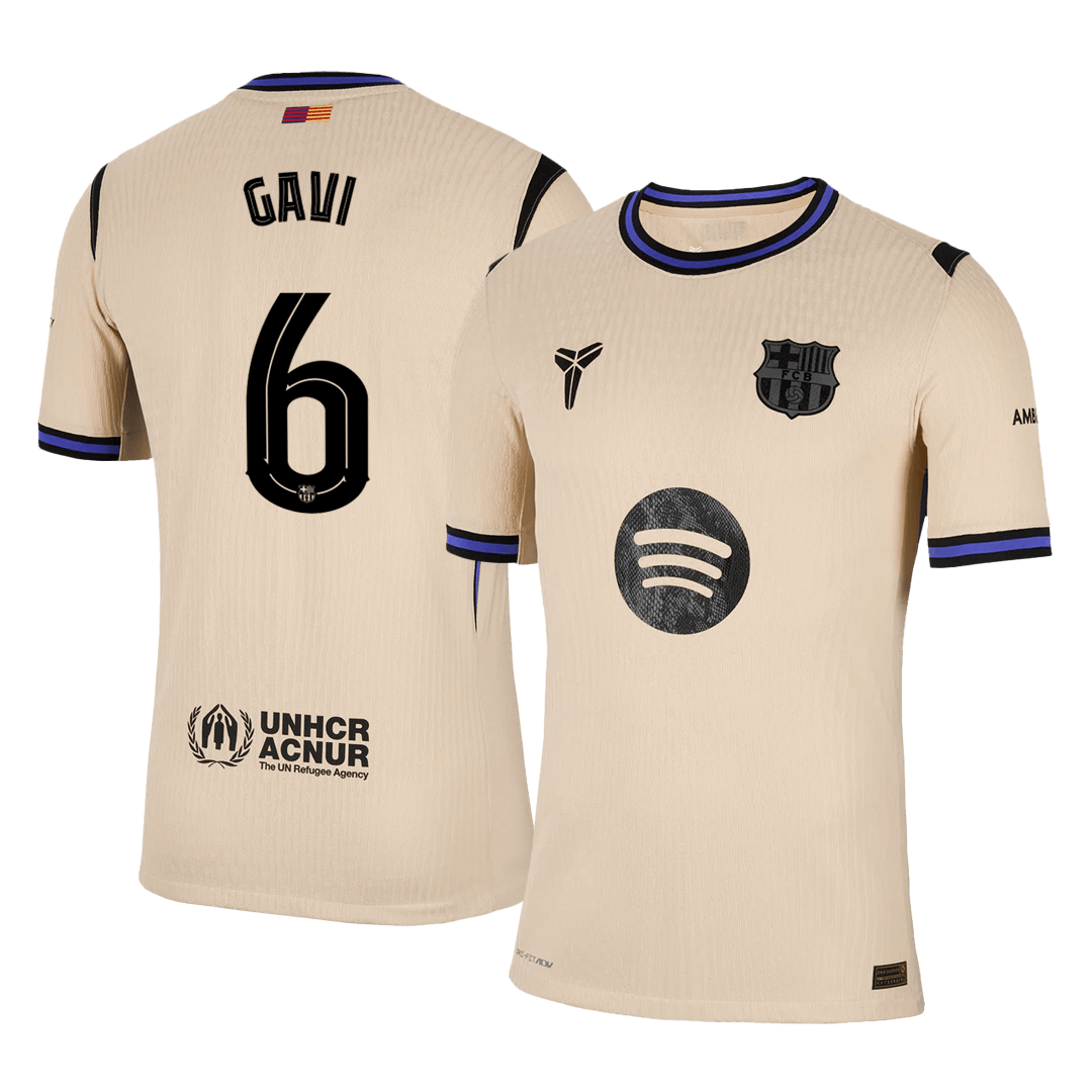 Barcelona Player Version Trikot Auswärts 2025/26 UCL GAVI #6 Slim Fit