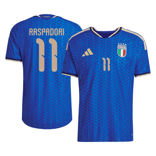 Italy World Cup Player Version Trikot Heim 2026 RASPADORI #11 Slim Fit