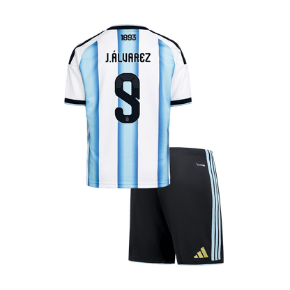 Argentina World Cup Kinder Trikot Set Heim 2026 J.ÁLVAREZ #9 [PREMIUM]